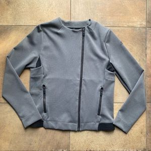 Adidas Women’s Dark Grey Asymmetrical Full-Zip Jacket | Size Medium